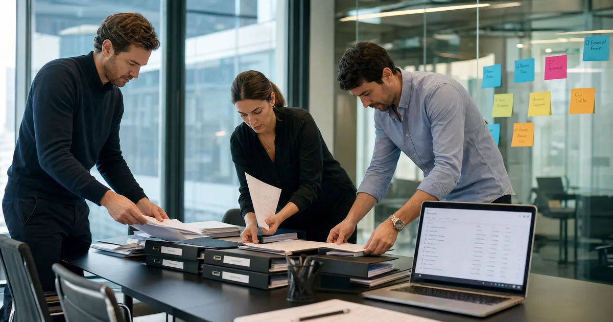 Illustration éditoriale : Checklist data room — tout ce que les investisseurs attendent