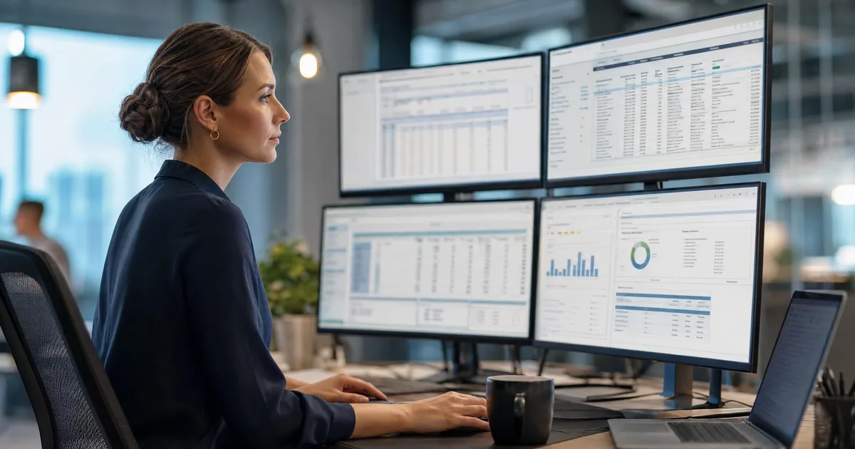 Illustration éditoriale : Outils tech essentiels pour la finance — la stack 2026